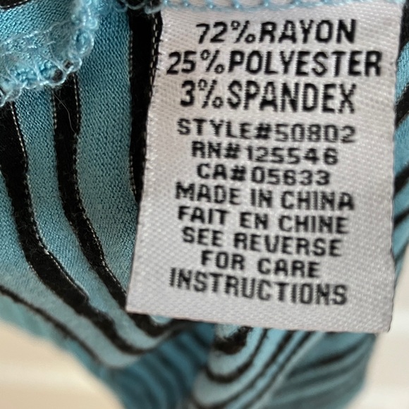 Habitat Teal and Black Patterned V-Neck Top - Picture 3 of 6